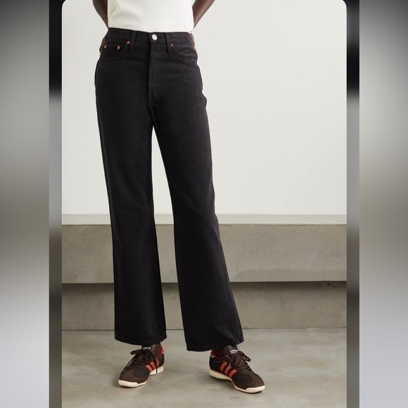 RE/DONE 90s High Rise Loose Jeans Size 29 Button fly Black 2 STYLE 166-3W7BC - Picture 1 of 12